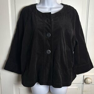 Madison NWT Black Cropped Corduroy Jacket Size XL